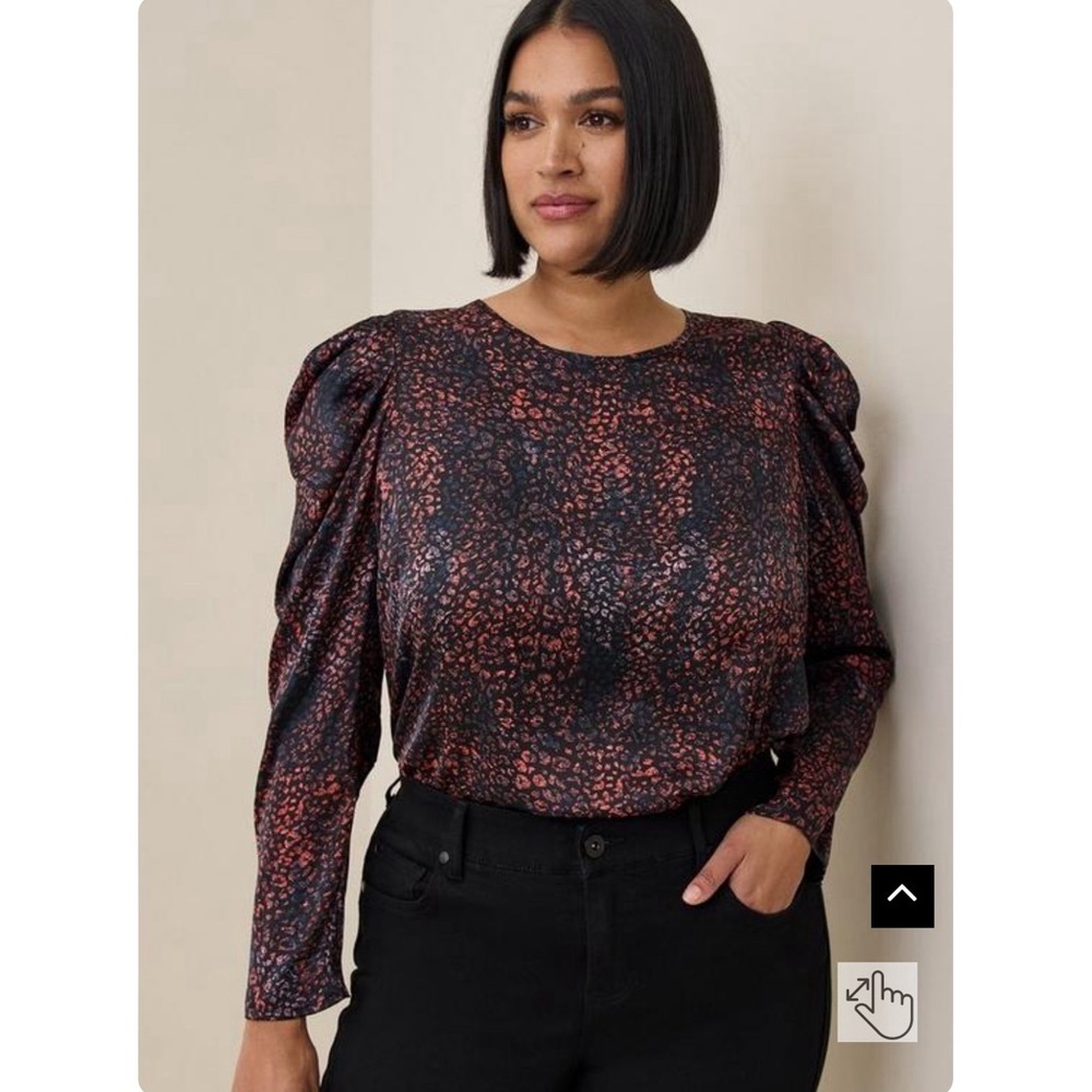 Torrid Satin Puff Long Sleeve Top Size 2X